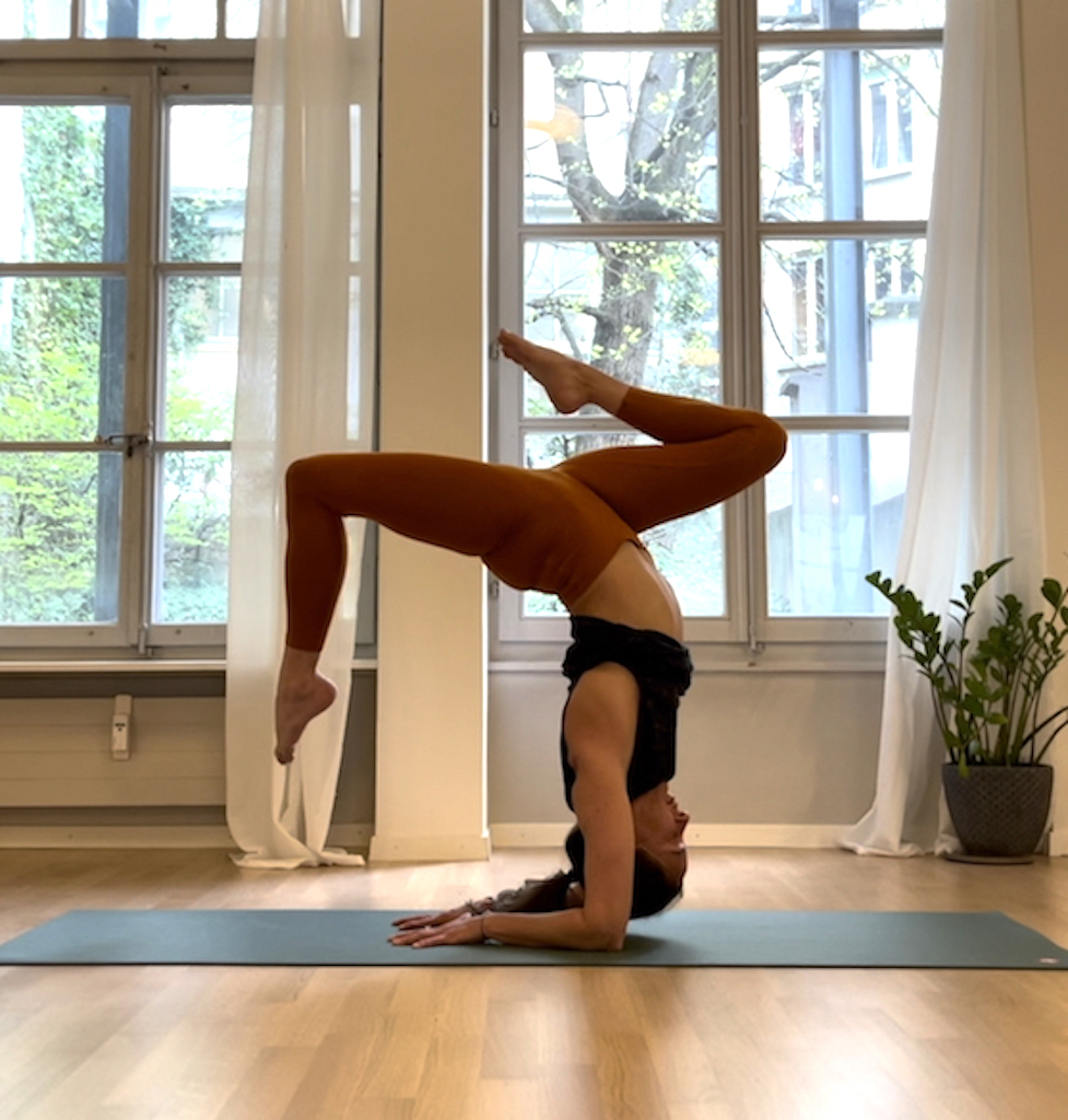 Atelier inversions: équilibre sur la tête et les avant bras avec Sofia